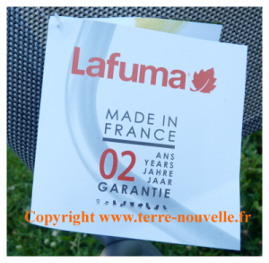 Lafuma : garantie 2 ans sur le mobilier de camping