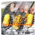 Barbecue légumes, fruits et viandes grillés