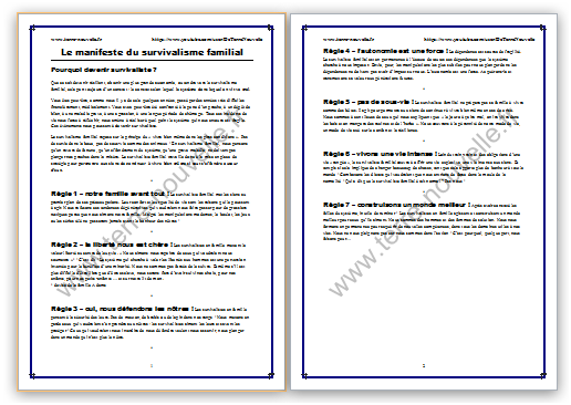 Le manifeste du survivalisme familial image manifeste survivalisme familial Le manifeste du survivalisme familial
