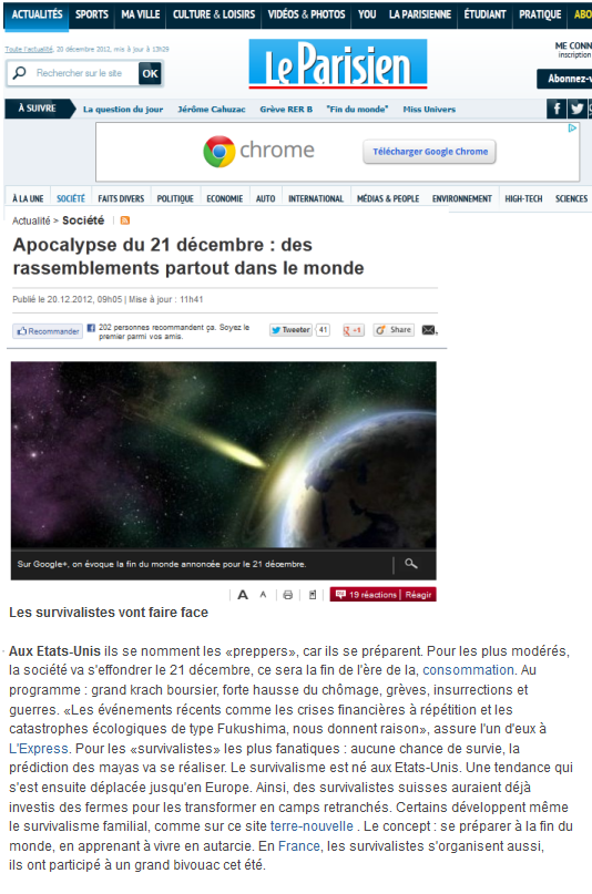 le-parisien-article-survivalisme-familial-terre-nouvelle Le Parisien, 21 décembre 2012, survivalistes et survivalisme familial de Terre nouvelle