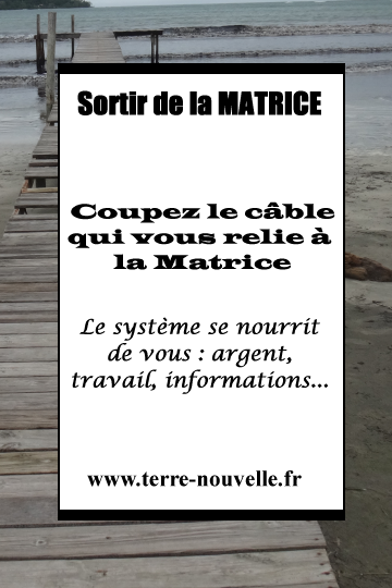 Coupez le câble qui vous relie à la matrice !!! Coupez le câble qui vous relie à la matrice : pour sortir de la matrice !