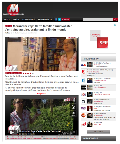 Zapping de Morandini : famille survivaliste de Terre nouvelle au zapping de Morandini Famille survivaliste de Terre nouvelle au zapping de Morandini