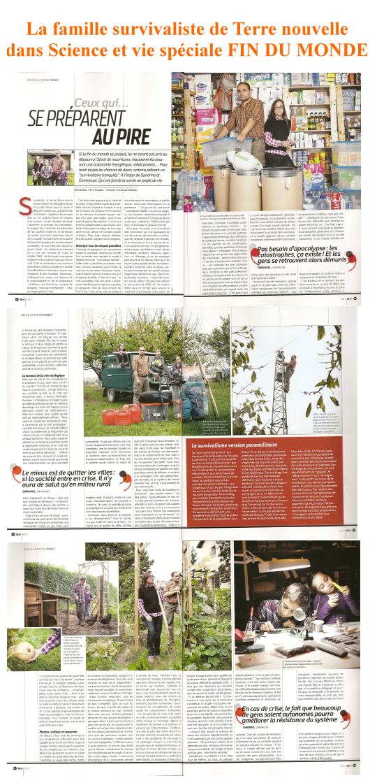 science-et-vie-fin-du-monde-famille-survivaliste-terre-nouvelle Science et Vie, numéro spéciale FIN DU MONDE, avec 6 pages sur la famille survivaliste de Terre nouvelle